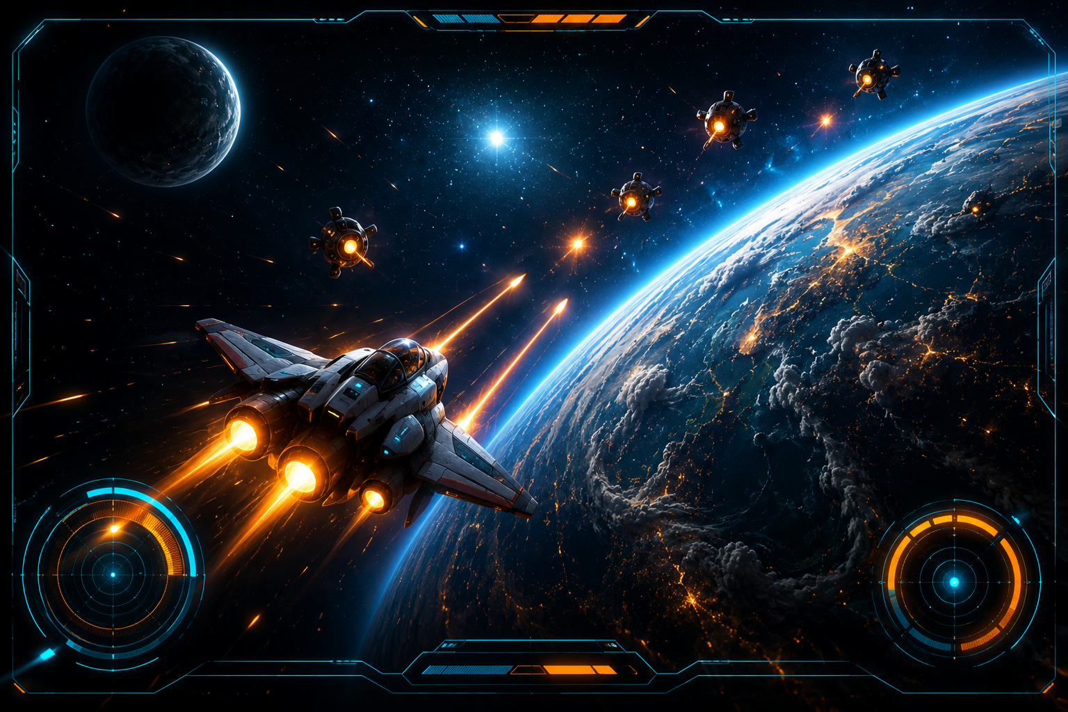 Nave y planetas de Órbita Zero